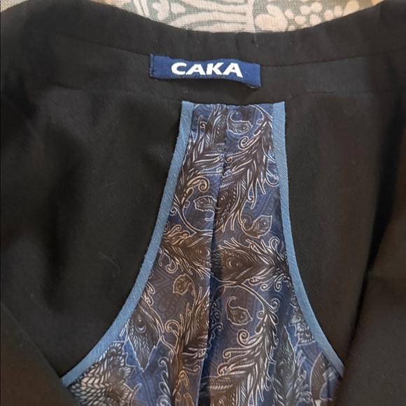 CAKA Slim fit Black Men’s Blazer with Patterned Lining. Size 54 - Picture 2 of 9